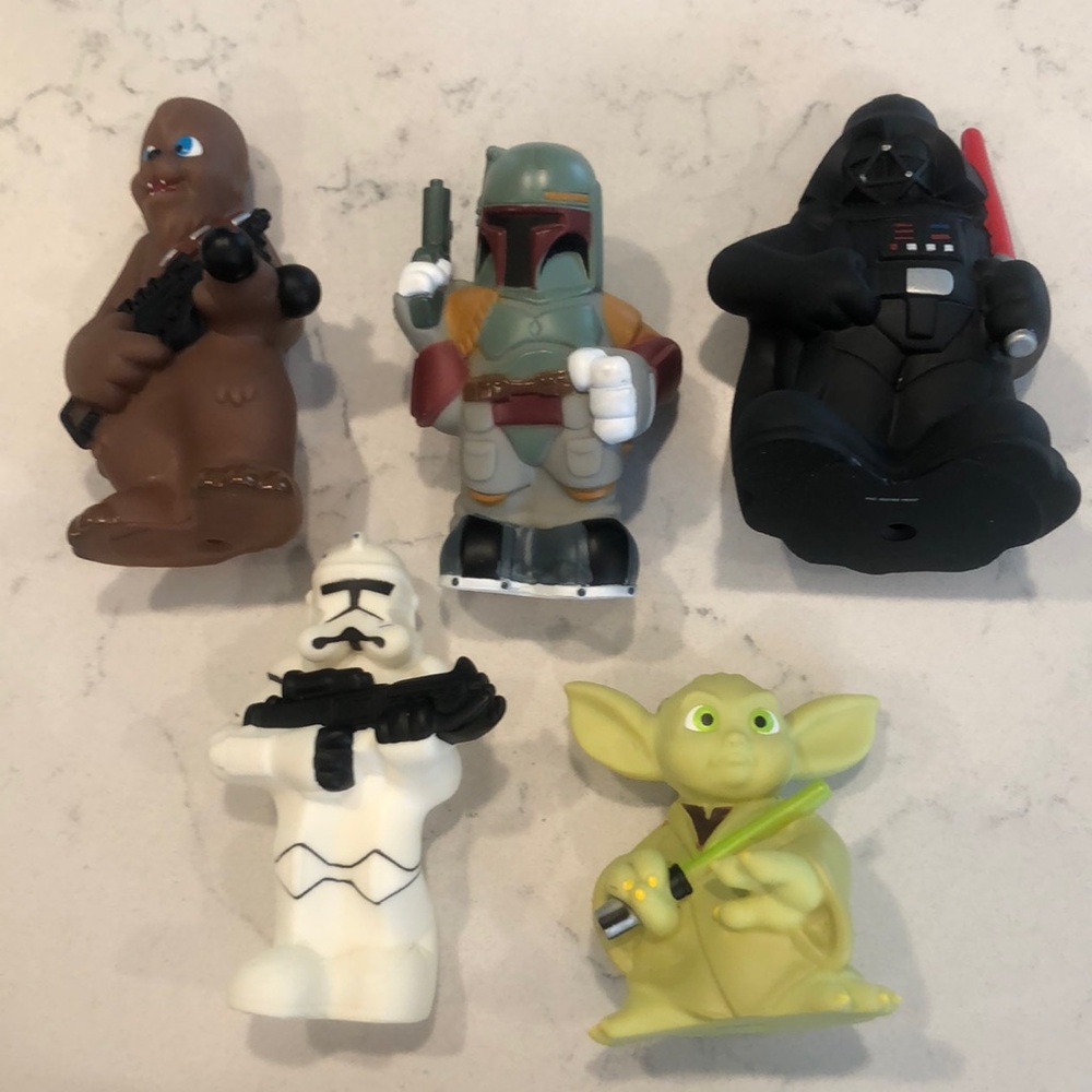 Disney Star Wars Action Figure Set - Black, Brown, Green - bath toy set